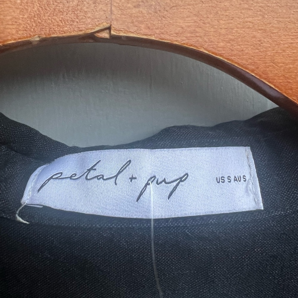 NWT Petal‎ and Pup Isabella cotton & linen bottom up black/white romper size s - Picture 11 of 14